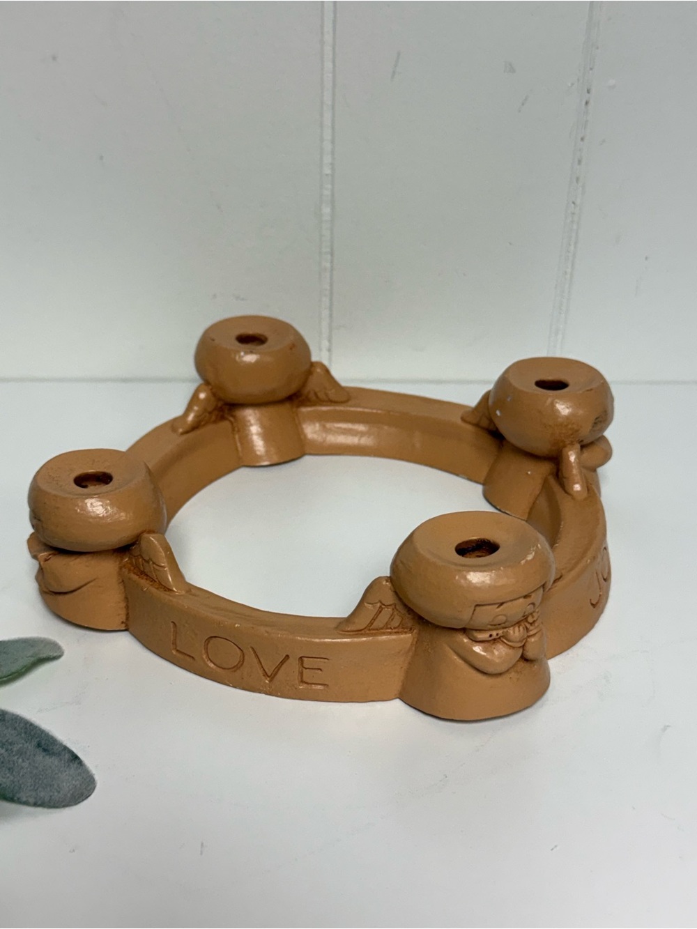 Vintage Abby Press Circular Tabletop Advent Candle Wreath 1970s Holiday Decor